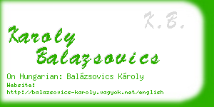 karoly balazsovics business card