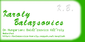 karoly balazsovics business card